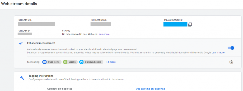 Web stream details screenshot